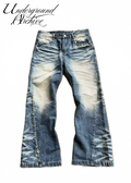 ‘LOVEROCK’ BLUE WASH DENIM W STUDS
