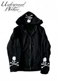 SKULLY ZIP-UP (BLACK/WHITE)