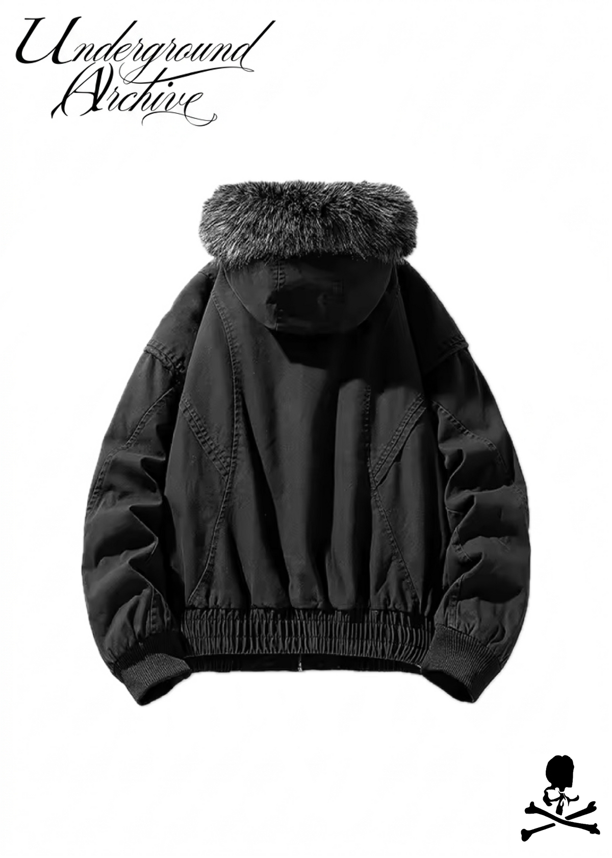 DECONSTRUCTED TRUCKER COAT WITH FUR HOOD